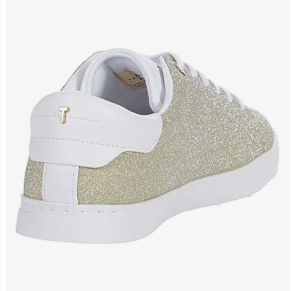Ted Baker Feeke Gold Metallic Glitter Sneakers Size 8 New - Picture 16 of 16